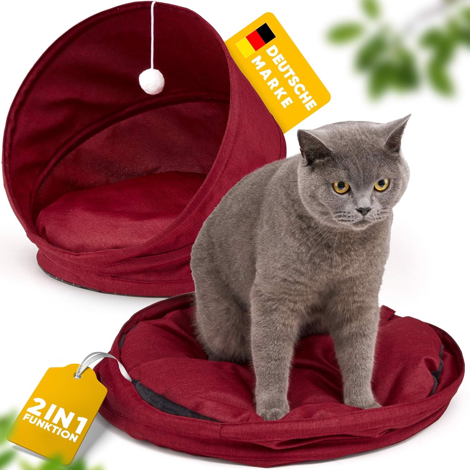 Levně Pelíšek Pro Kočky Pro Psa Domeček Červený Měkký Velikost S Polštář