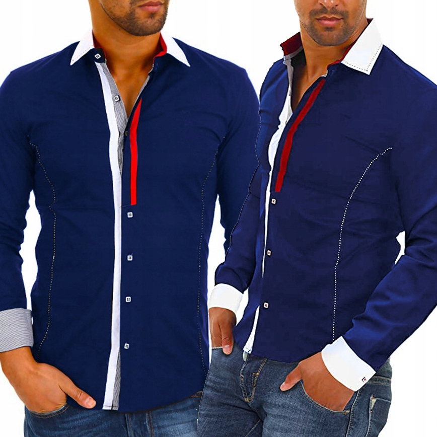 Pánská košile Casual Elegant Bavlněná Kontrast