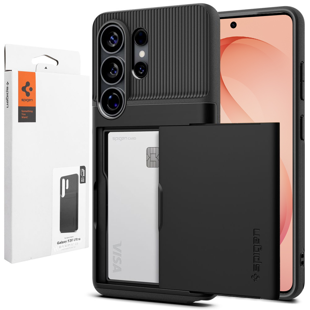 Pouzdro na Galaxy S26 Ultra, Spigen kryt, peněženka na 2 karty
