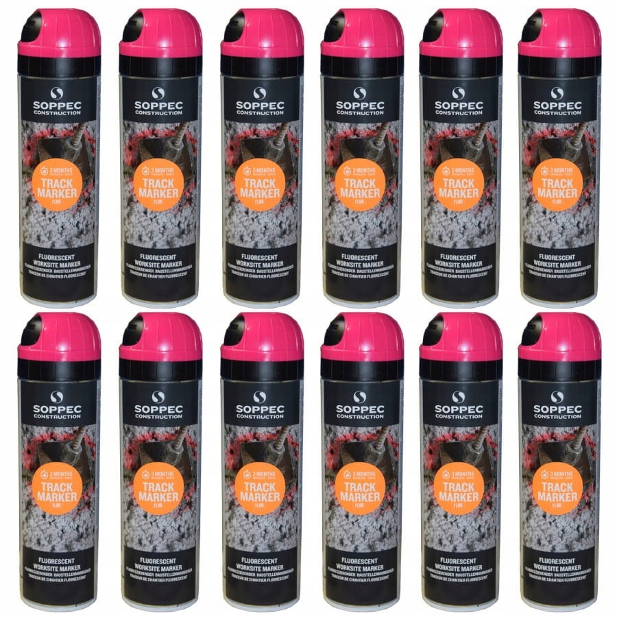 SOPPEC FARBA DROGOWA DO ZNAKOWANIA RÓŻOWA 12szt