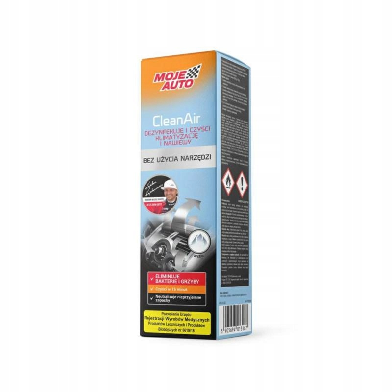 

Moje Auto Clean Air Arctic 150ml odświeża nawiewy