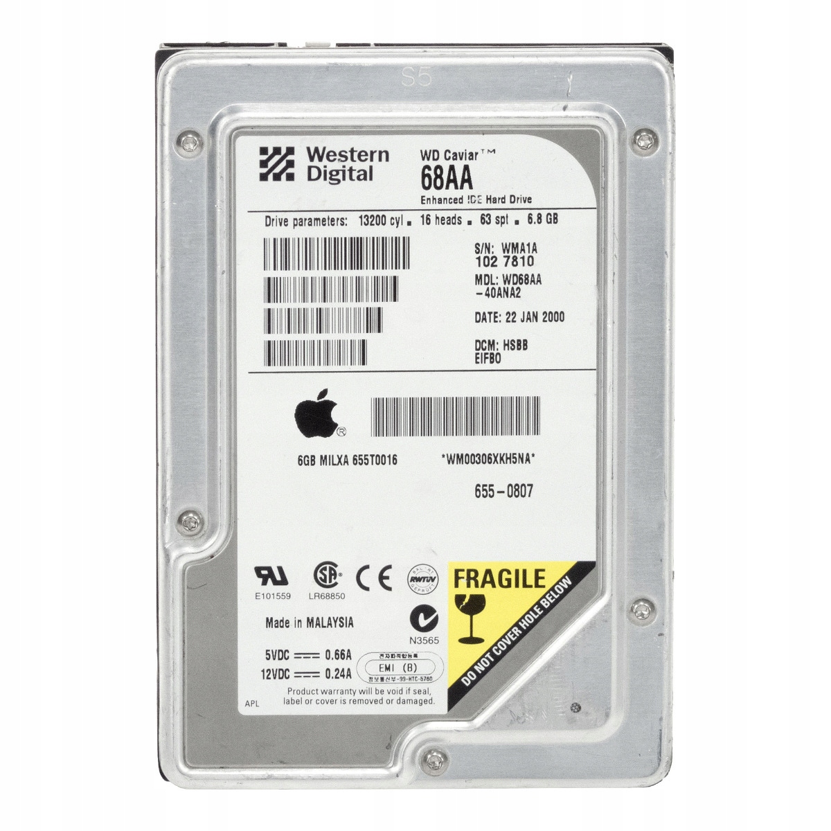 Apple 655-0807 6.8GB 5.4K 2MB Ata 3.5'' WD68AA-40ANA2