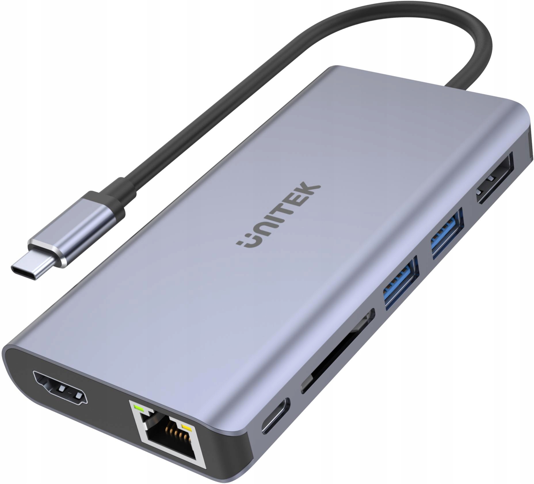 Unitek Usb-c 2x Usb 3.1 Hdmi Dp RJ-45 czytnik Sd
