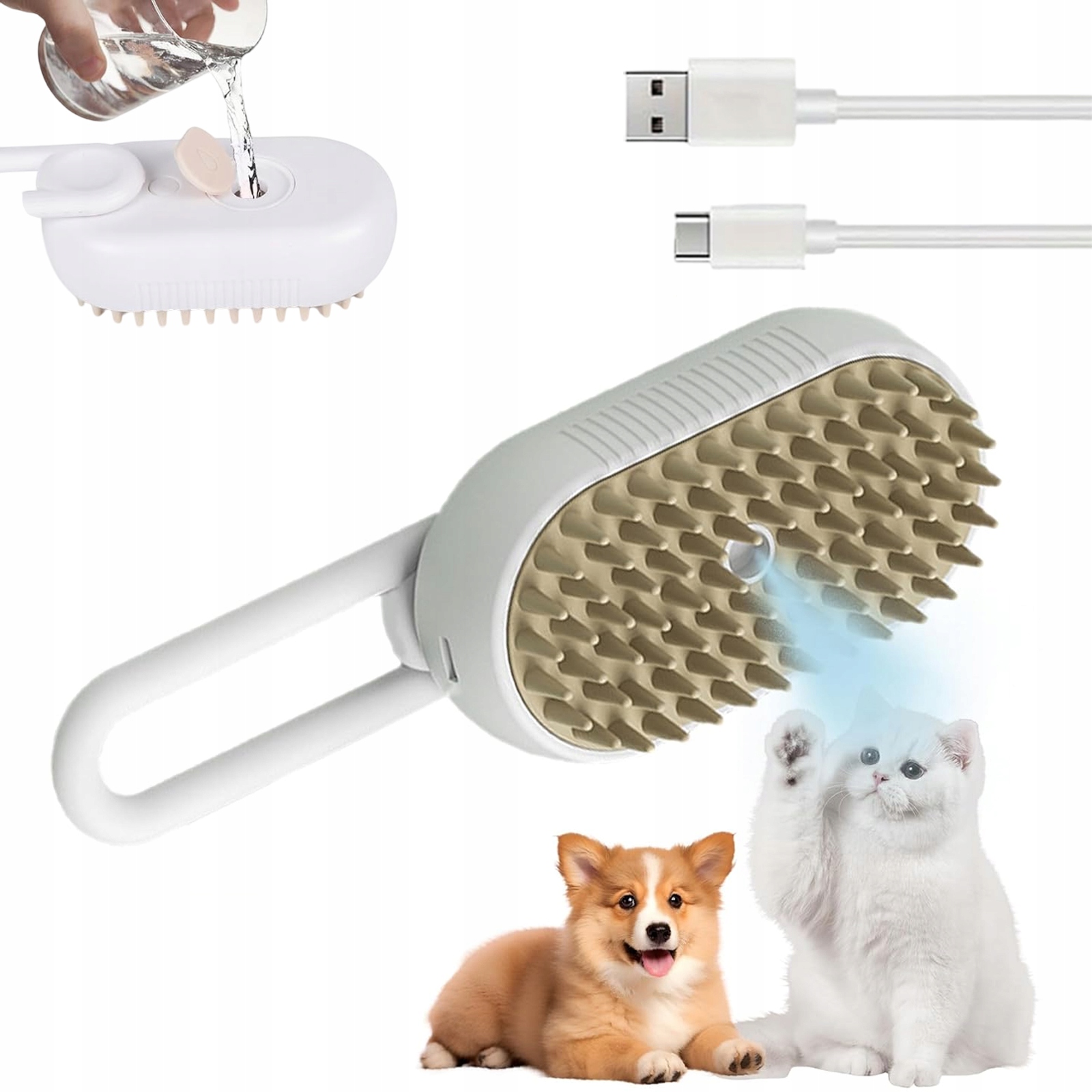 Levně Kartáč Pro Kočku A Psa – Odstraňování Odumřelé Srsti, Masáž, Zvlhčování Párou