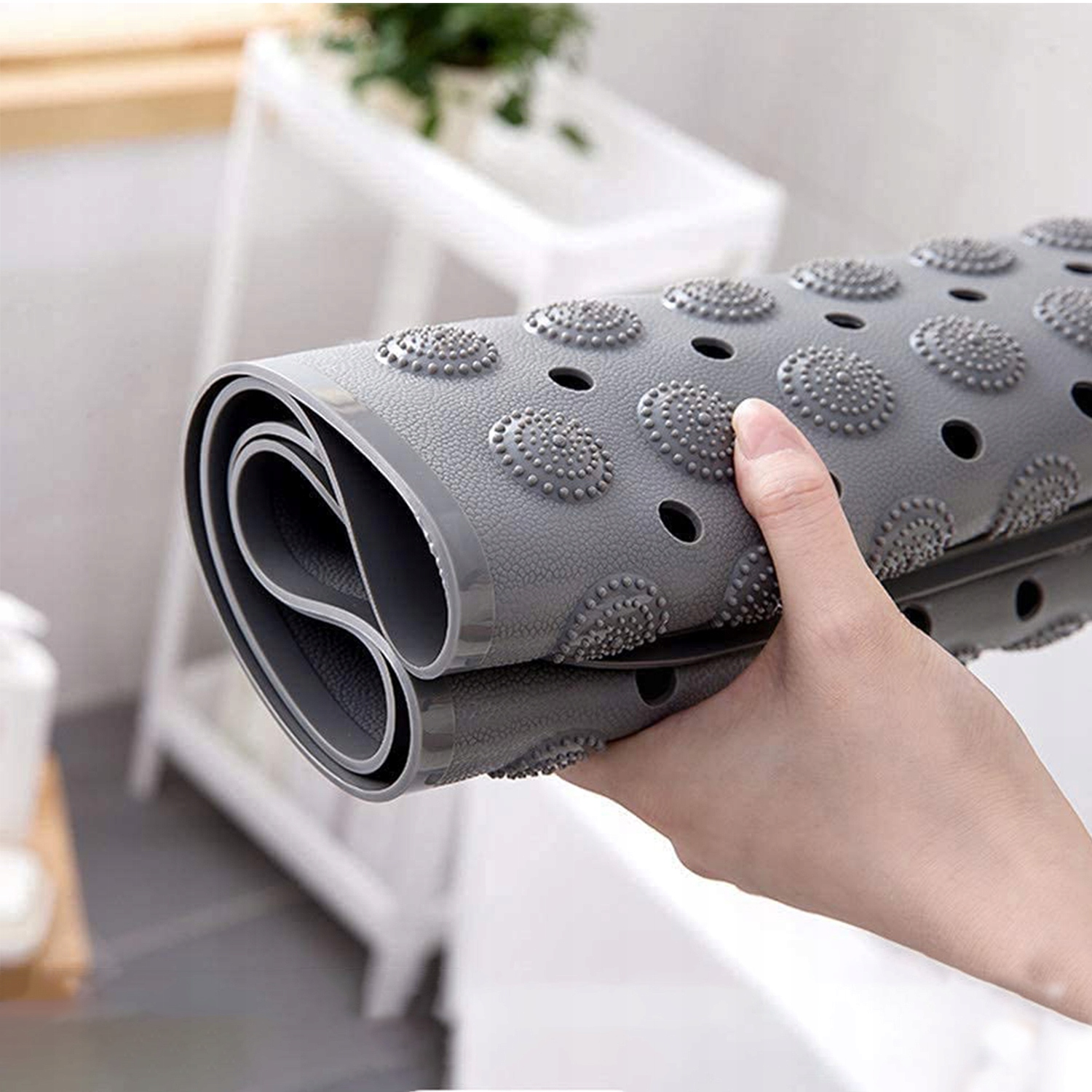 MATA ANTYPOŚLIZGOWA DO ŁAZIENKI Z PRZYSSAWKAMI, PUNKTAMI MASAŻU Grubość 5 mm