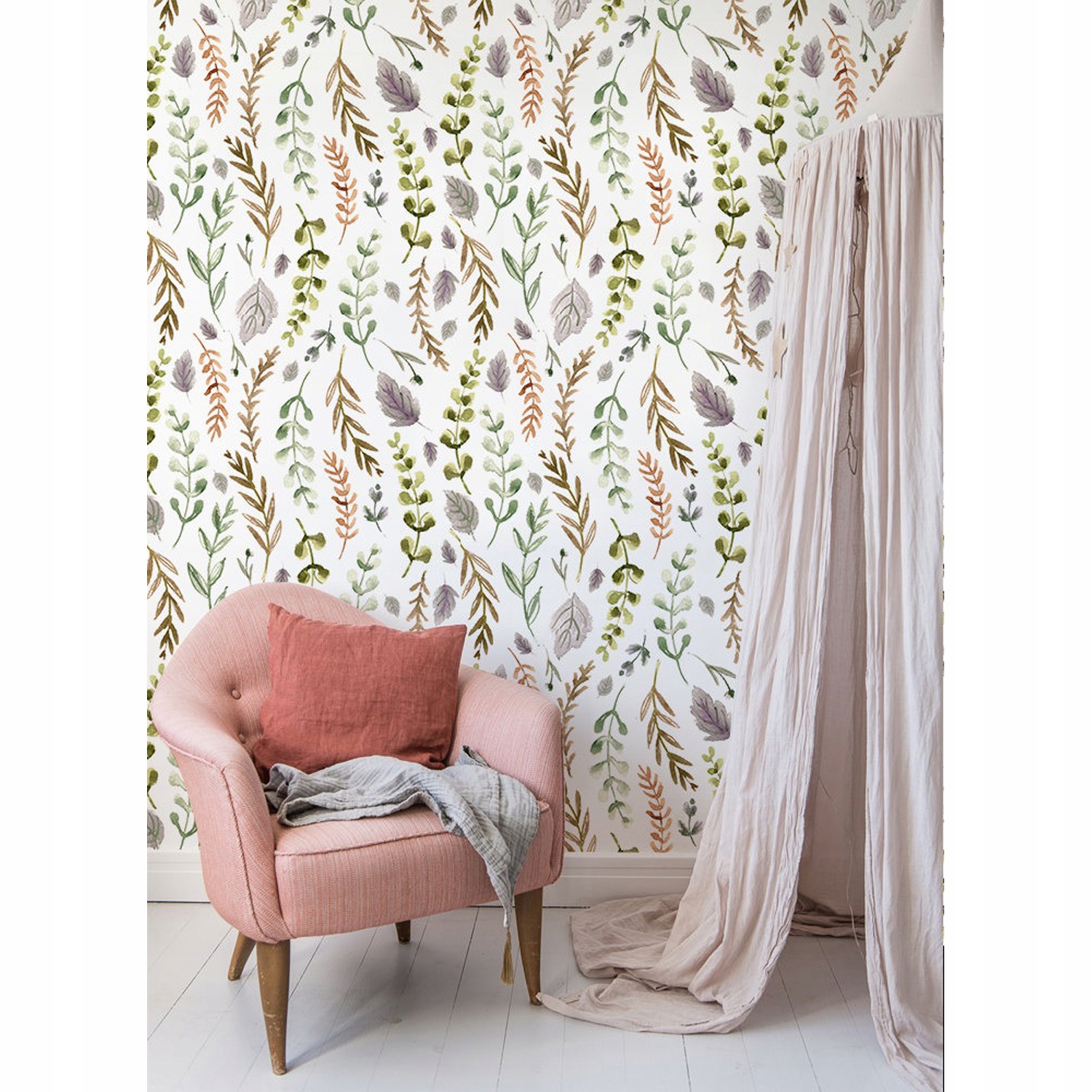 

Tapeta ścienna Kolorowe malowane liście 250x104 cm