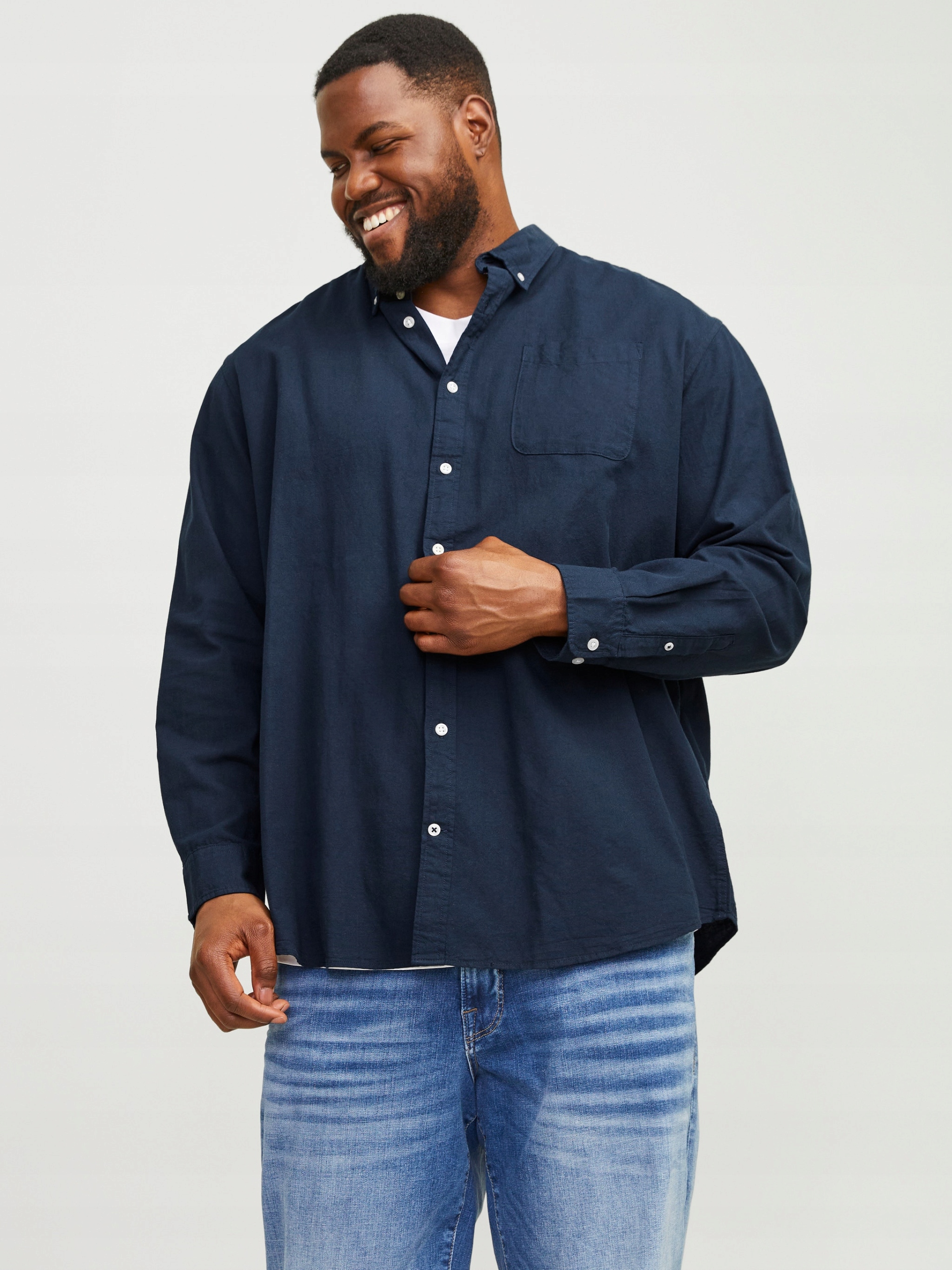 Jack & Jones Tmavě Modrá Košile Plus Size S Límečkem 3XL 7CA