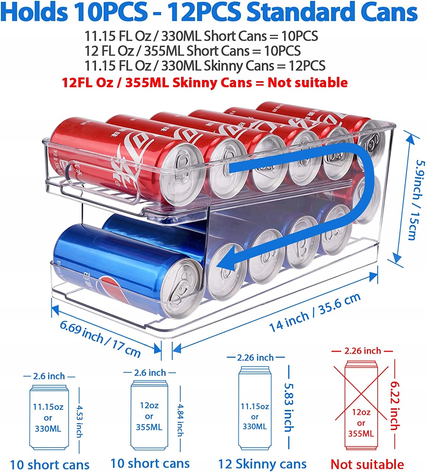 BINGOHIVE ORGANIZER DO LODÓWKI NA PUSZKI 12x330ML Materiał wykonania tworzywo sztuczne
