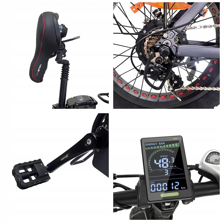 Rower Elektryczny DRVETION AT20 1000W 48V 10AH 45km/h 80KM 20" Rozmiar ramy mniejsza