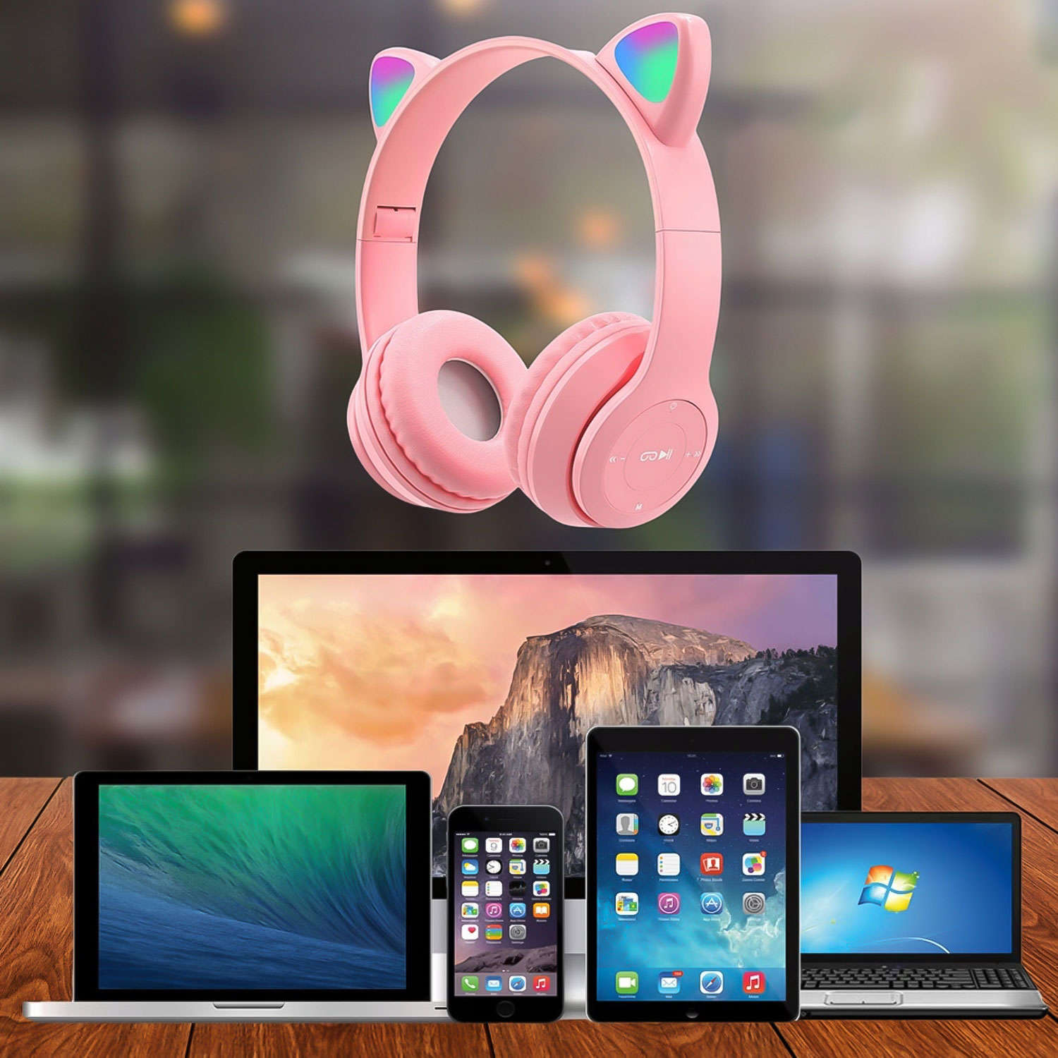 PREZENT DLA DZIEWCZYNKI SŁUCHAWKI BEZPRZEWODOWE NAUSZNE - KOCIE USZKA Kod producenta Słuchawki uszy kota 69418