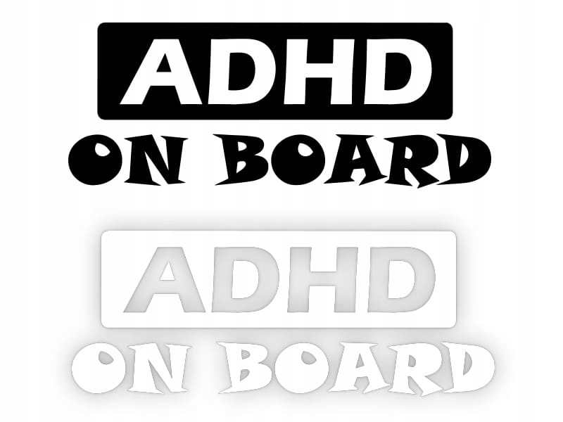ADHD ON BOARD - Naklejka na samochód na auto KOLOR