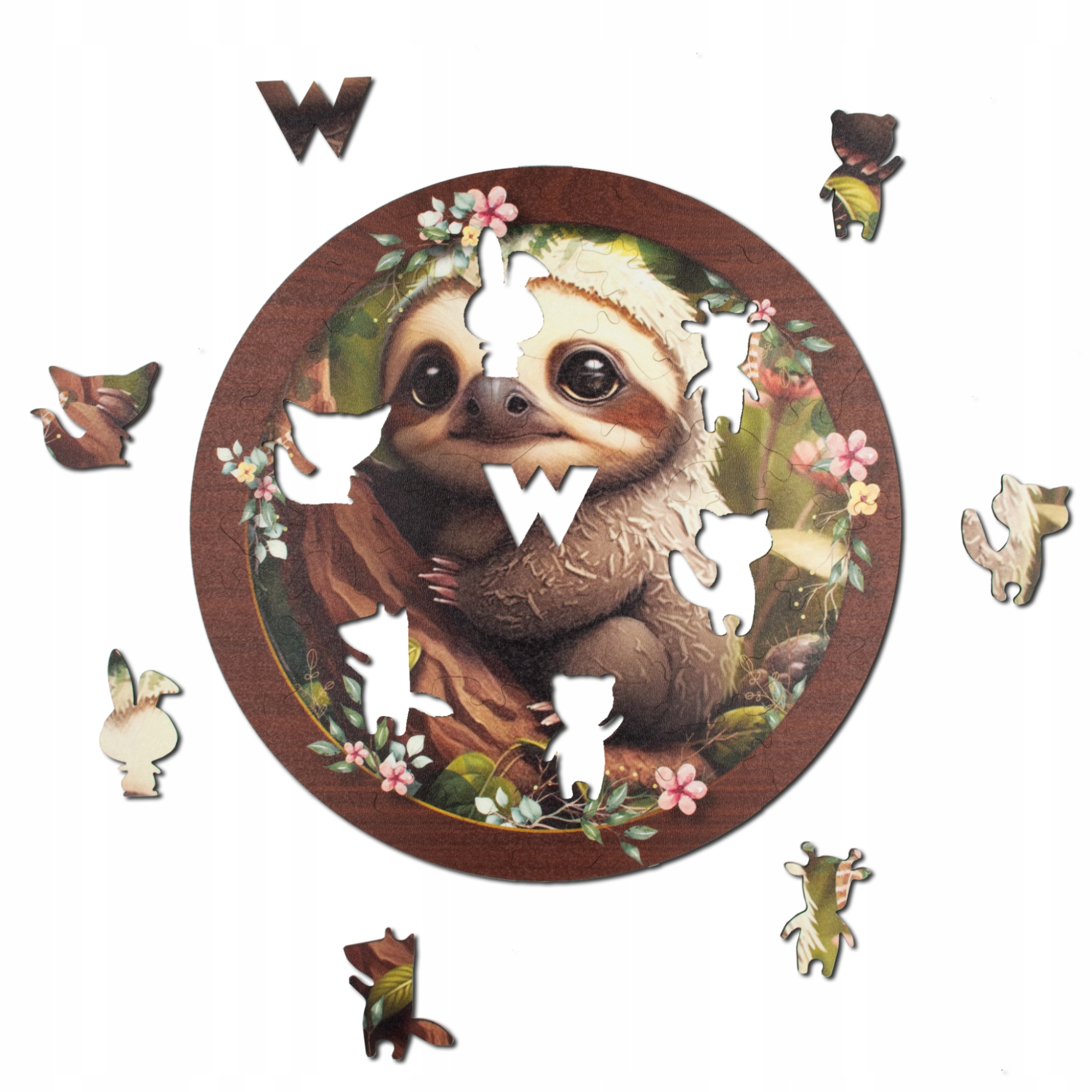 Puzzle drewniane Leniwiec | Sloth | 40 elementów | XL