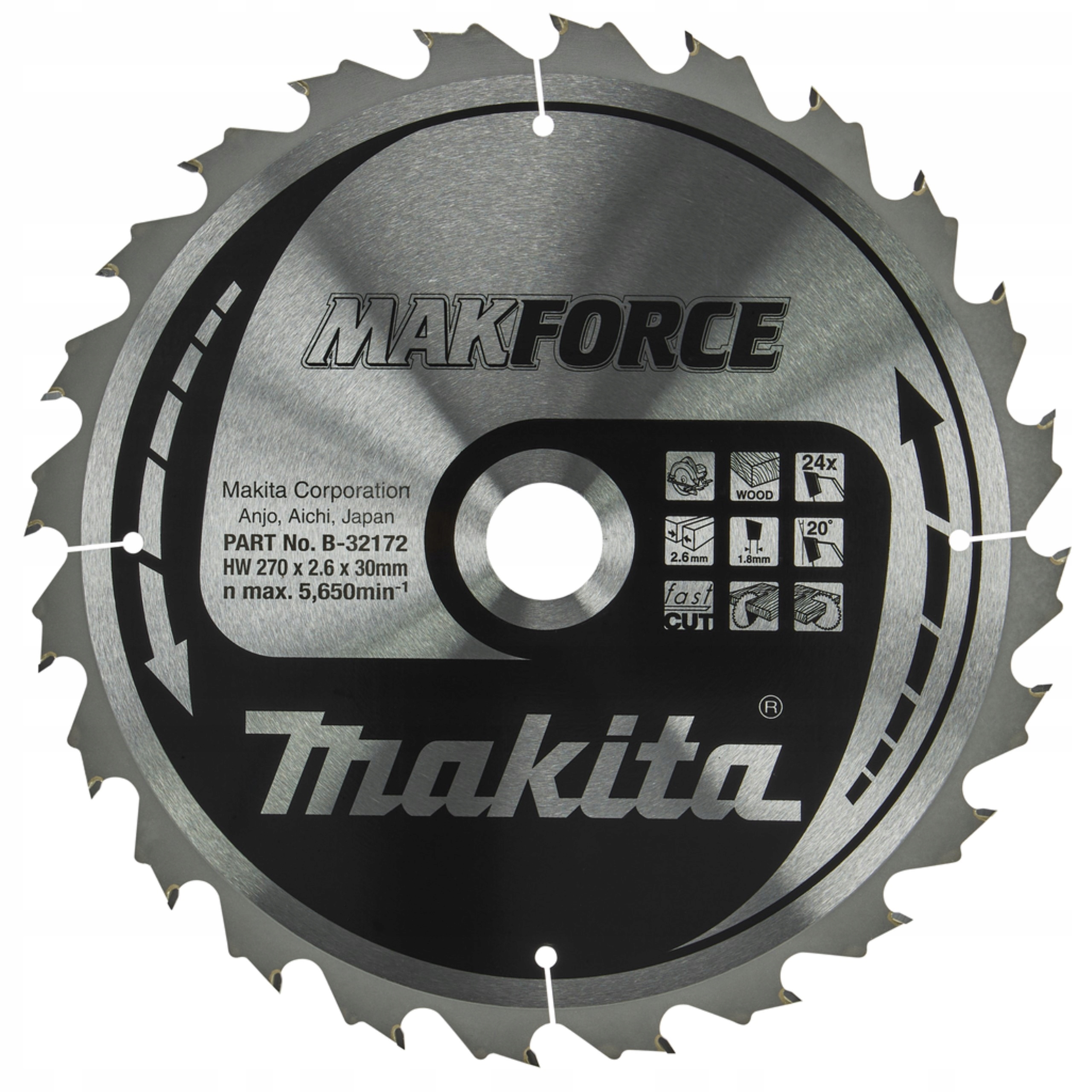 Kotoučová Pila Na Dřevo 270x30 24z Makita B-32172