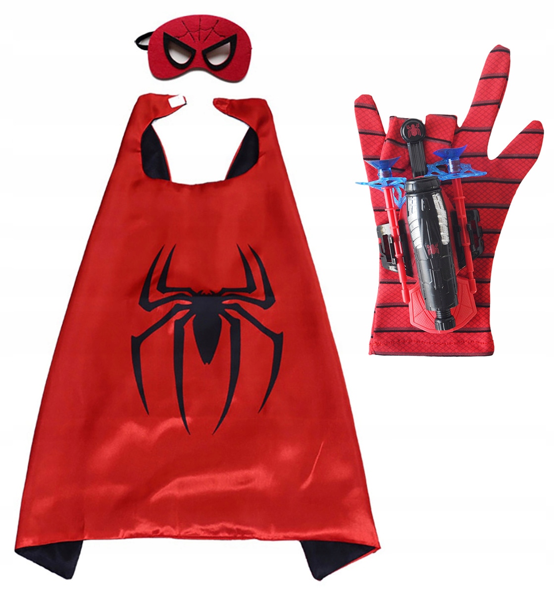 SPIDERMAN MASKA PELERYNA STRÓJ RĘKAWICA STRZELA