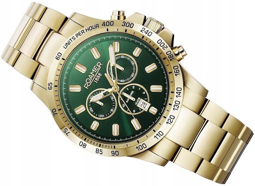 Zlaté Švýcarské Hodinky Roamer 861837 48 75 20 Pánské Rimini Chrono Krabička