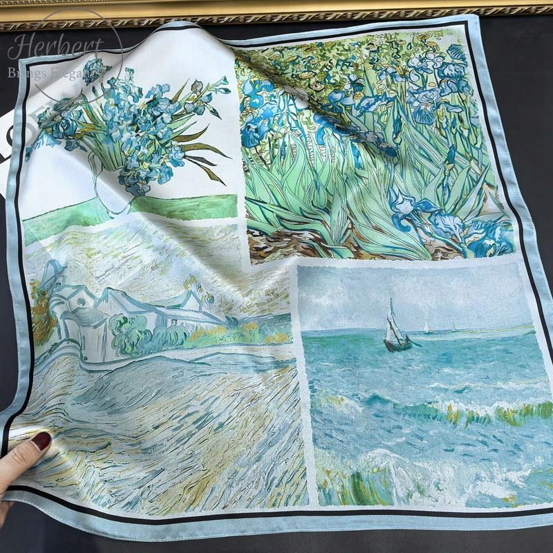 Dámská šála ze 100% morušového hedvábí, 68 cm