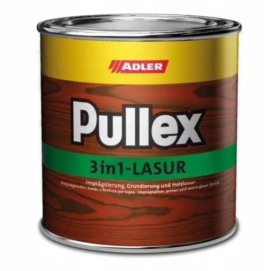 Lazura do drewna 3w1 elewacje płoty Adler Pullex 3in1 Lasur Palisander 5L