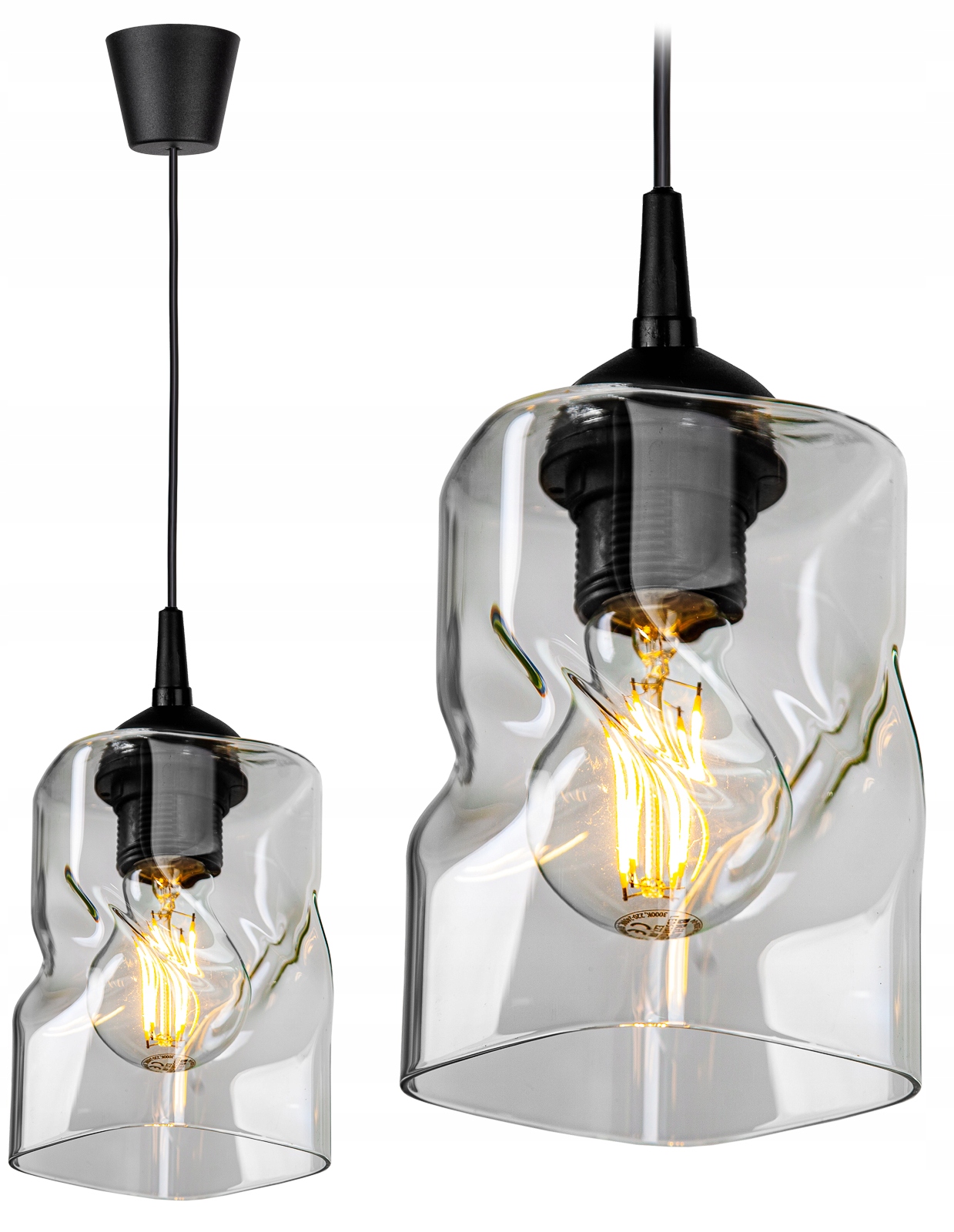

Szklana Lampa Wisząca Sufitowa Żyrandol Plafon Led