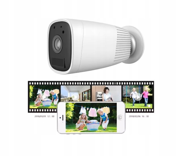 Černá bezdrátová Wifi kamera na baterie Tuya_!!_`