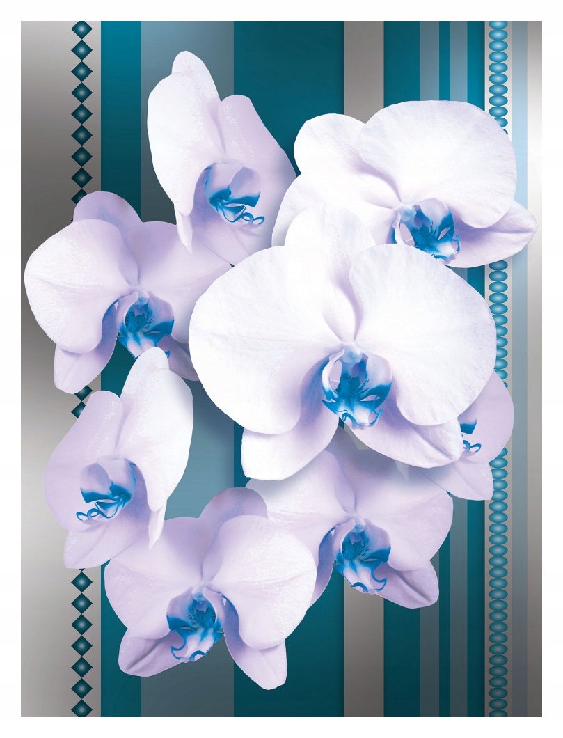 Fototapeta Orchideje pruhy modrá vinylová 184x254 lepidlo
