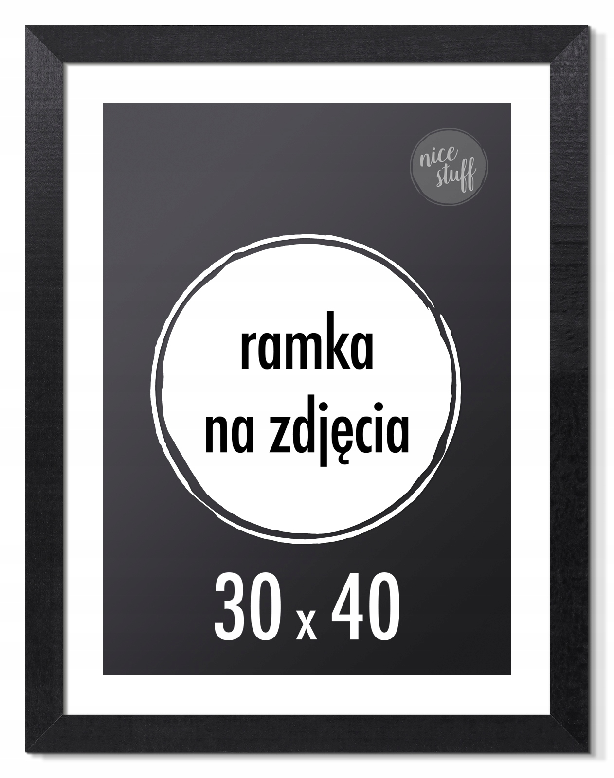 

Ramka Na Zdjęcia 30x40 cm ramki czarna drewniana
