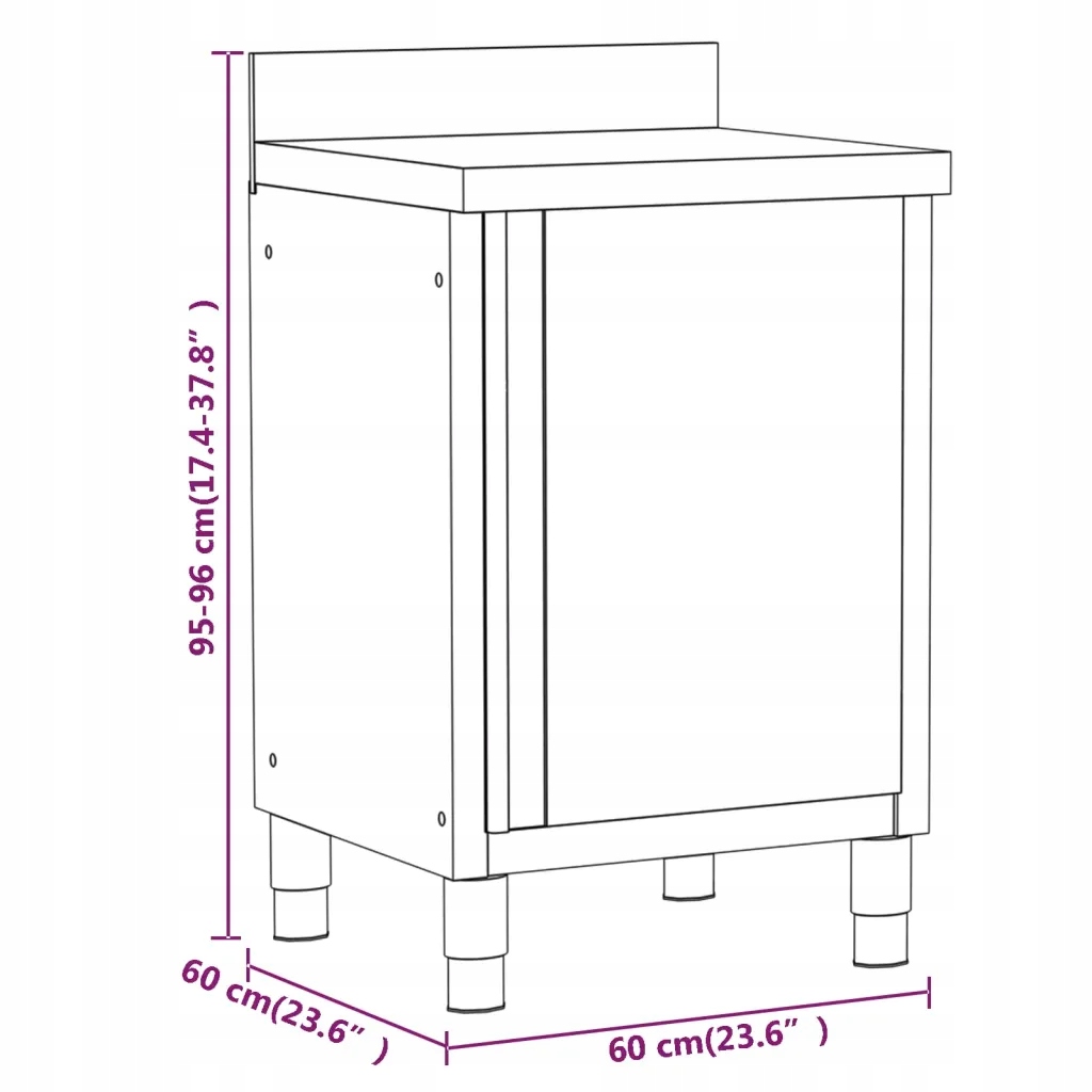 Szafki gastronomiczne, 3 szt., stal nierdzewna EAN (GTIN) 8720286694749