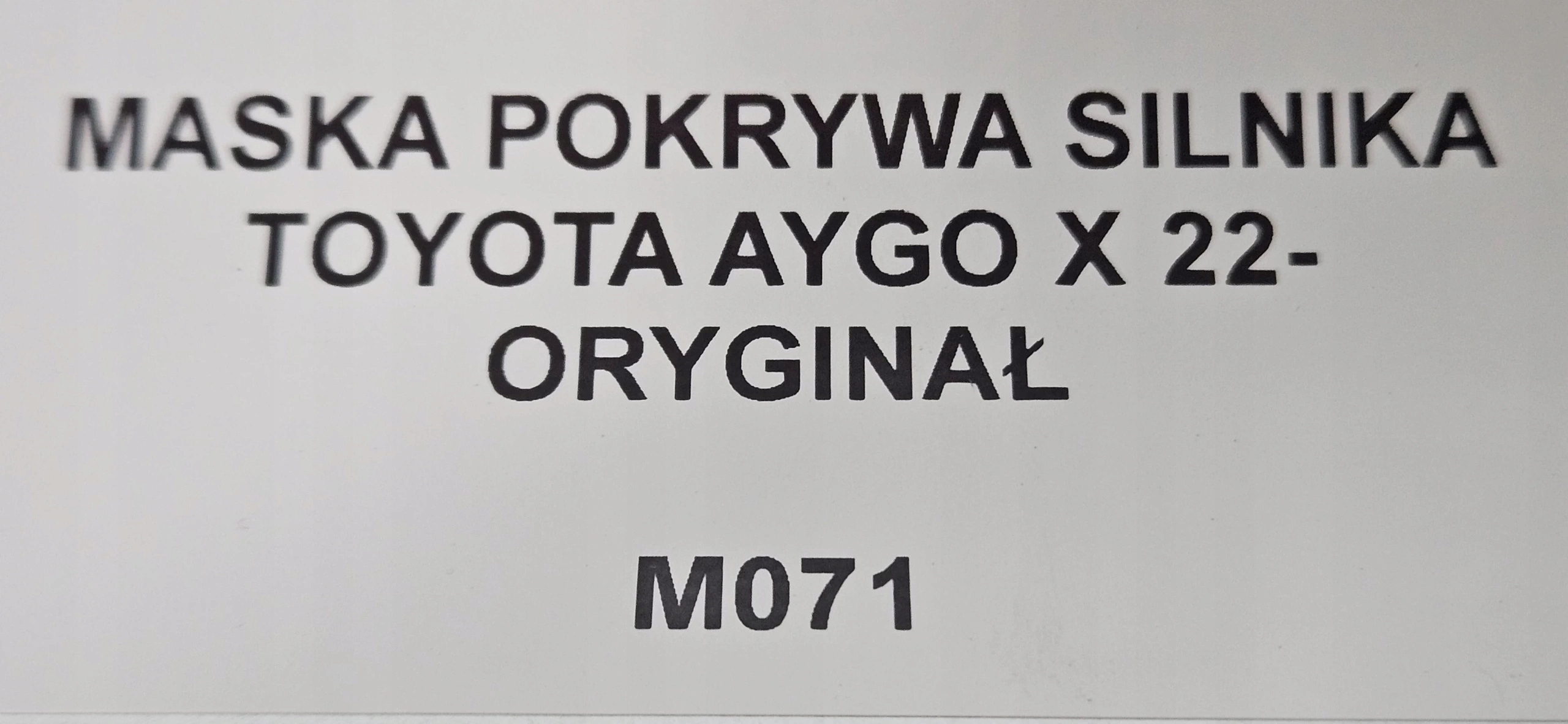 Cofano TOYOTA AYGO X 2022- Originale
