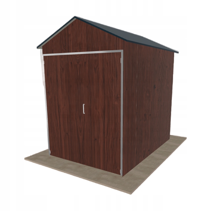 Plechová hala 2.5 x 3.5 m, sedlová, tmavý ořech, vysoká