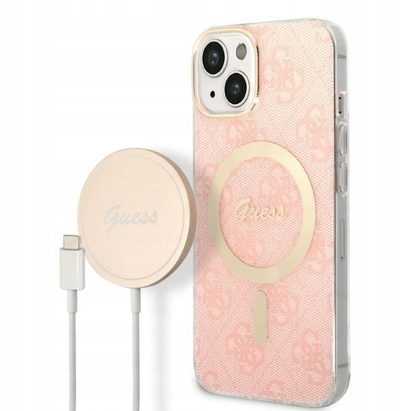 Zestaw Guess GUBPP14MH4EACSP Case+ Charger iPhone 14 Plus 15 Plus 6.