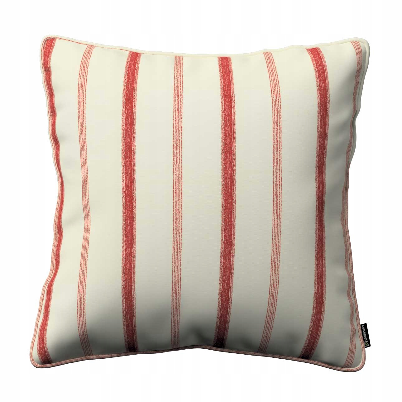 Dekoria Povlak na polštář Gabi na ecru pozadí, červené pruhy