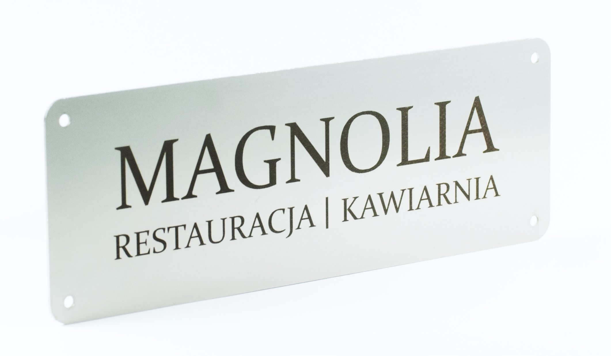 TABLICZKA STAL INOX NIERDZEWNA szyld 25x8,8cm Marka inny