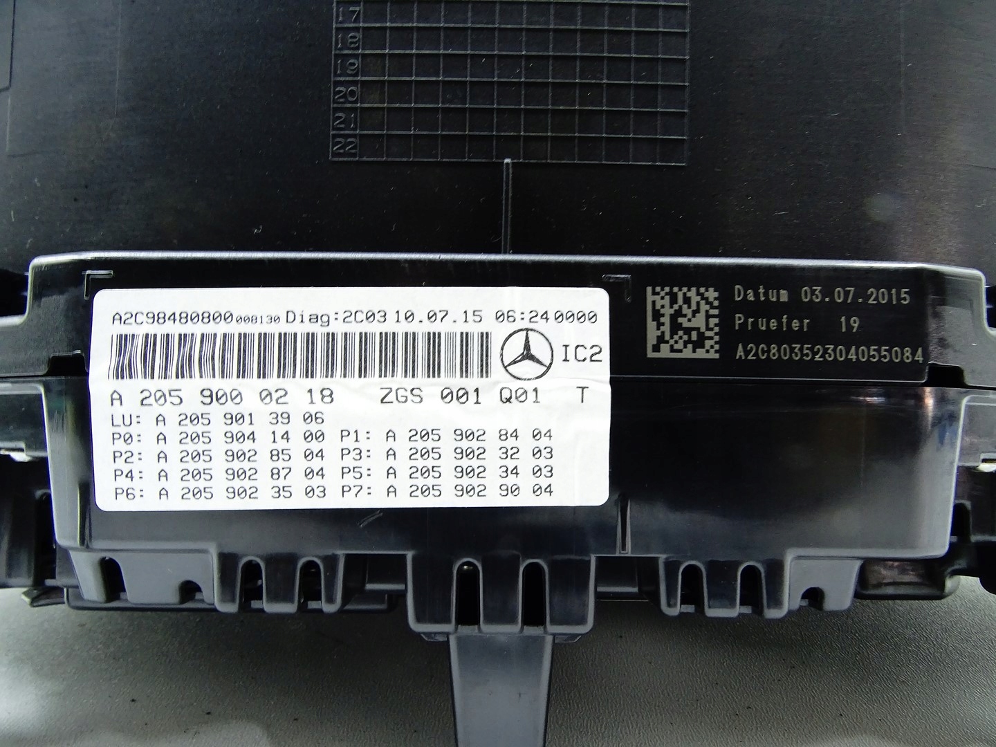 dials dials MERCEDES C W205 1.6 CDI A2059000218
