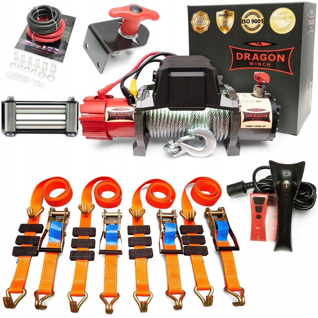 5,5T Vytahovač 24V Elektrický lanový Naviják automobilová s dálkovým ovládáním