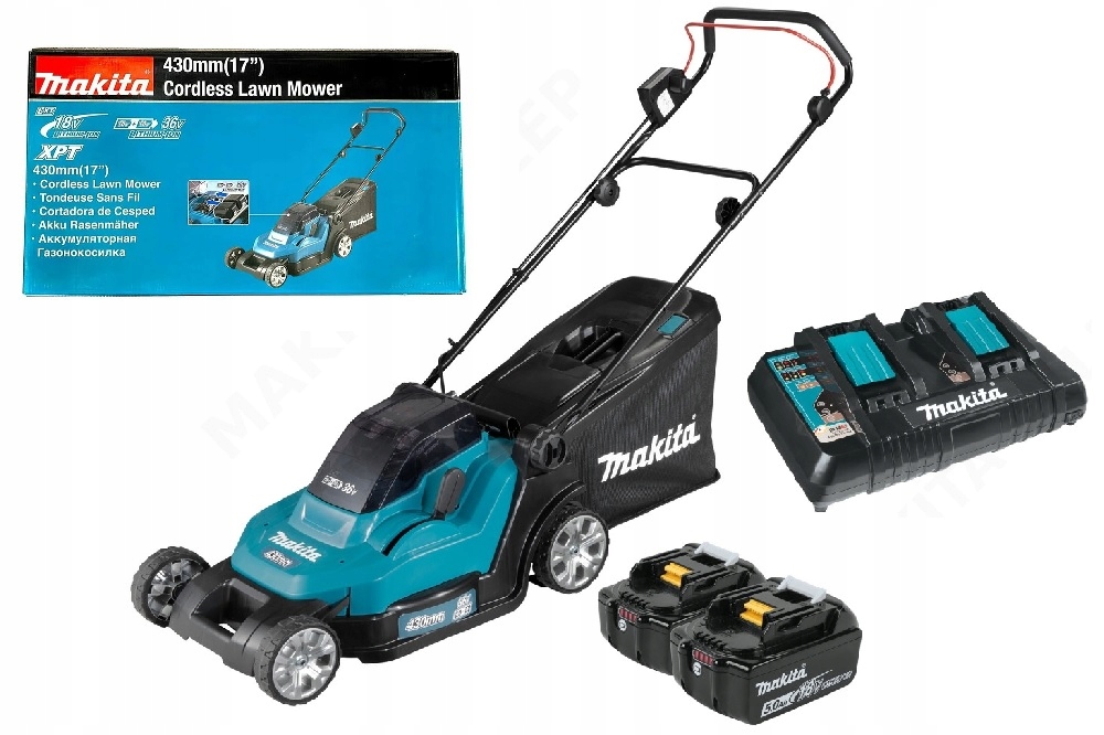 Makita Kosiarka Do Trawy 43cm 40L Lxt 18V+18V 2x 5,0Ah DC18RD DLM432PT2