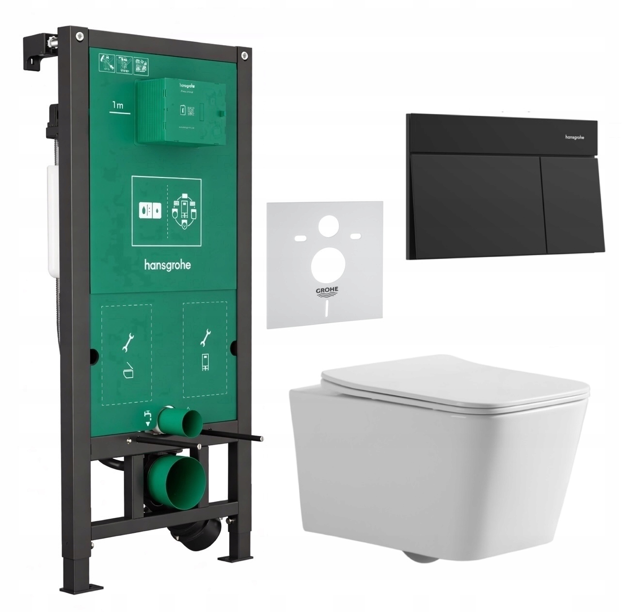 7v1 Wc Sada Stelaz Hansgrohe iFrame Wc Miska Imprese Tornado Tlačidlo