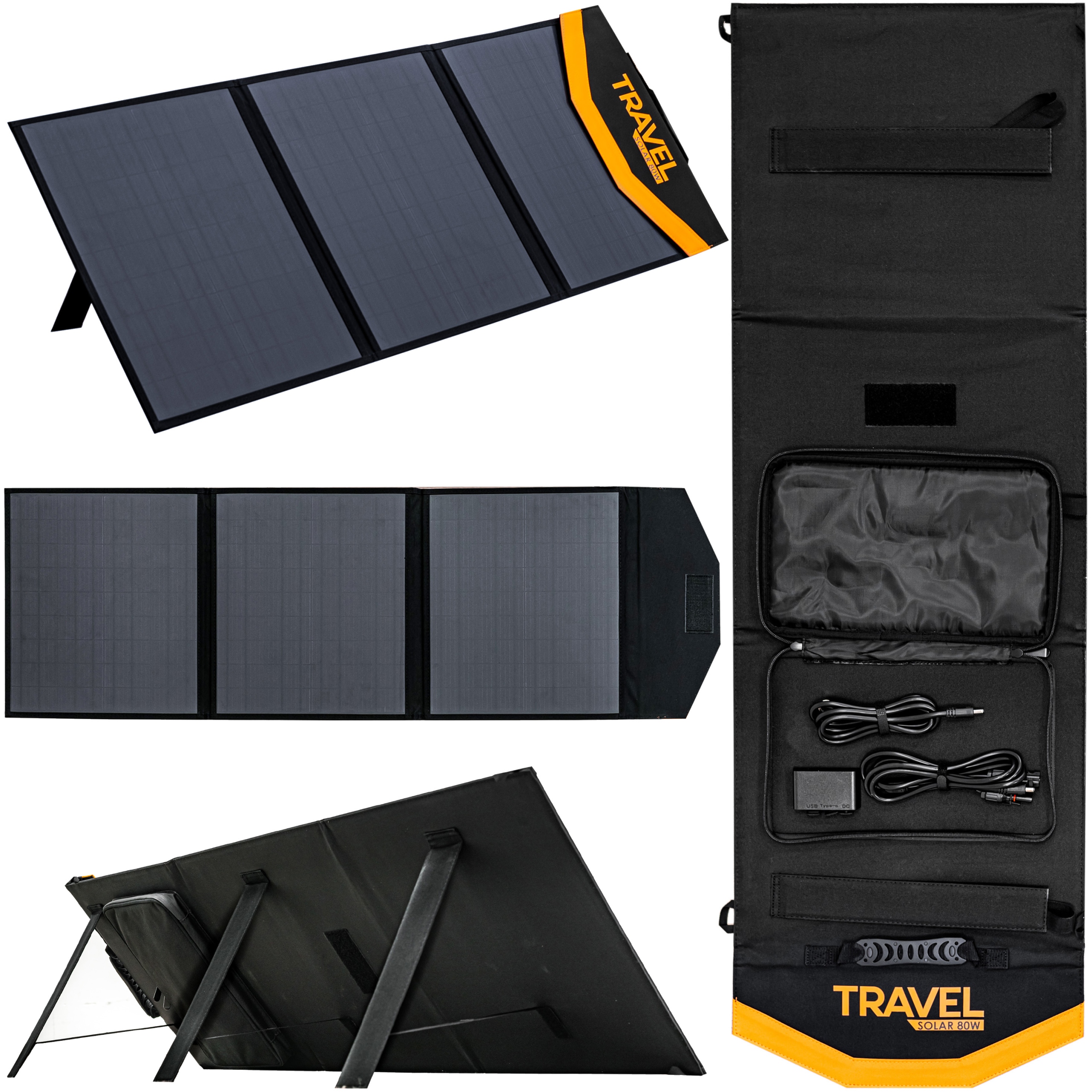 PRZENOŚNY PANEL SOLARNY TRAVEL 80W USB SKŁADANY