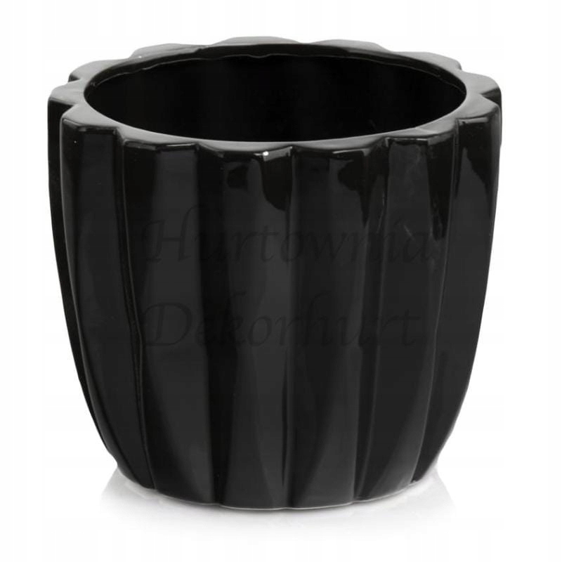 

Czarna osłonka doniczka ceramiczna nowoczesna