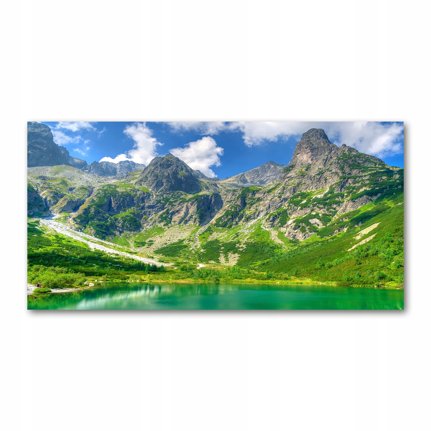 

Foto obraz szkło akryl Jezioro w górach 120X60 cm