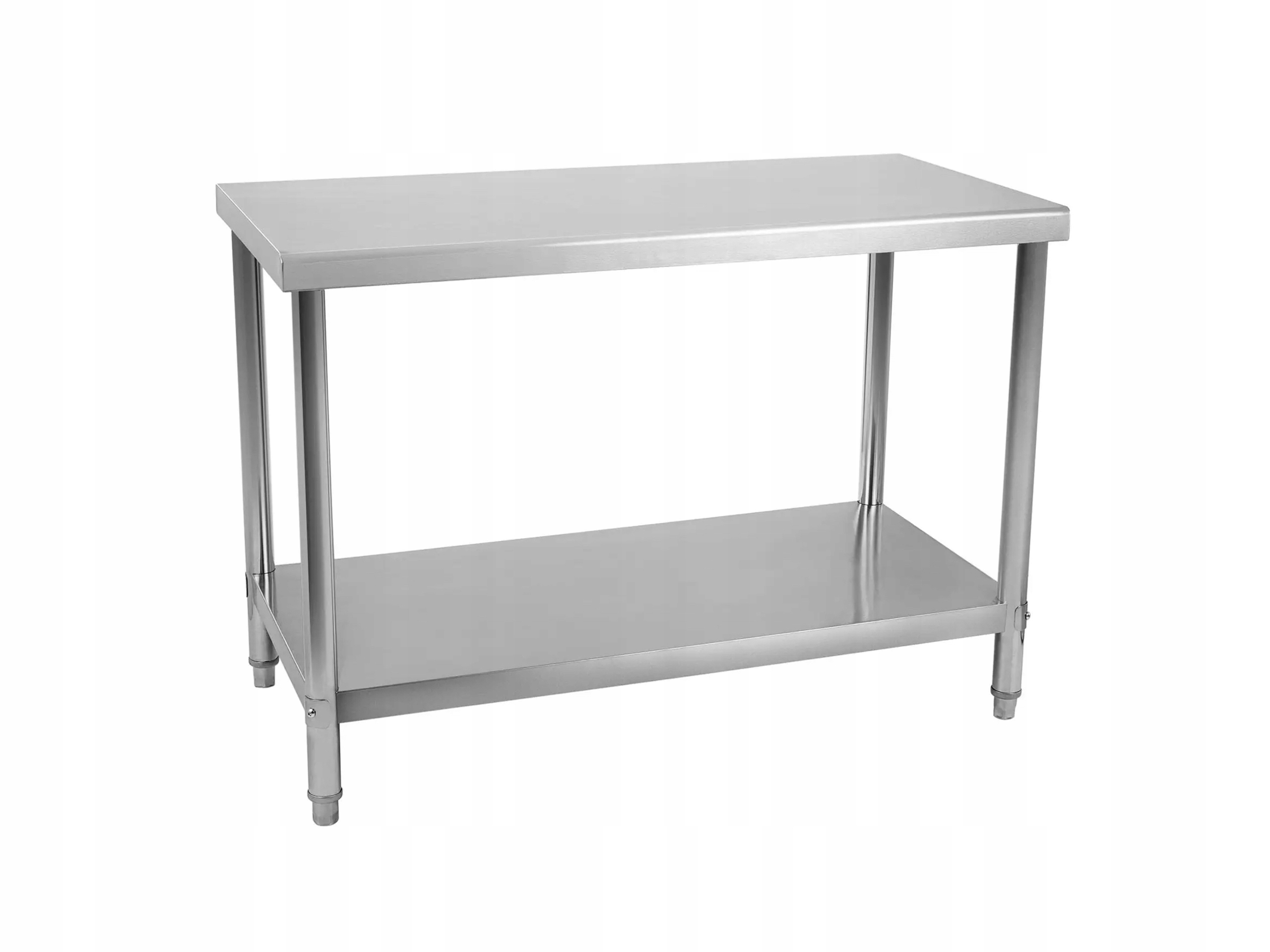 Centrální Gastronomický Stůl Pracovní Deska 100 x 60 cm S Poličkou Nerezová Ocel