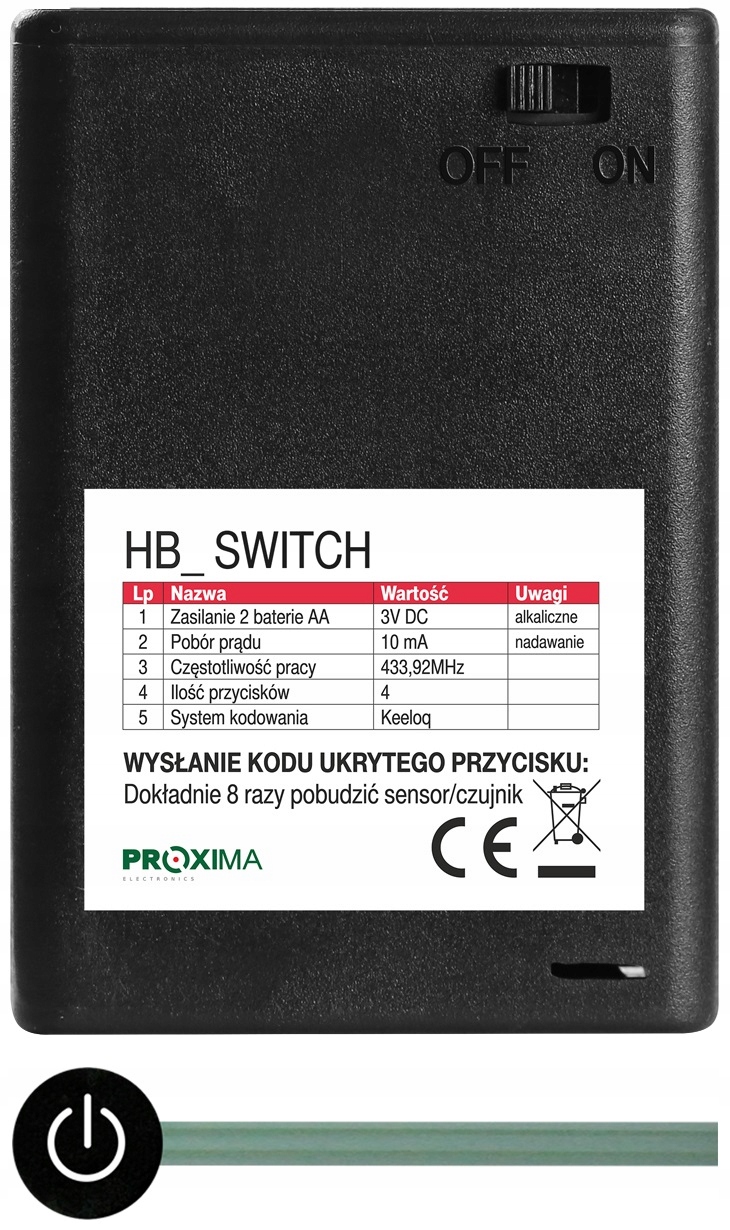 Diaľkový Ovládač Hb Switch batériový pre bránu Faac Slh 868 skryté tlačidlo náhrada