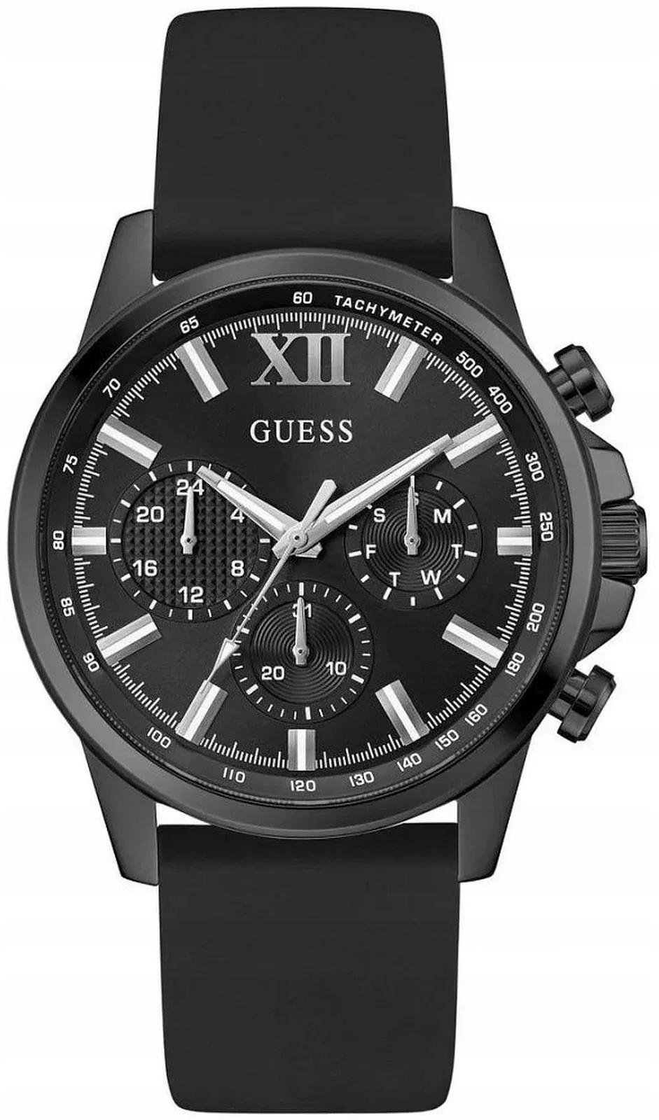 Pánské hodinky Guess křemenný ciferník černý pásek černý