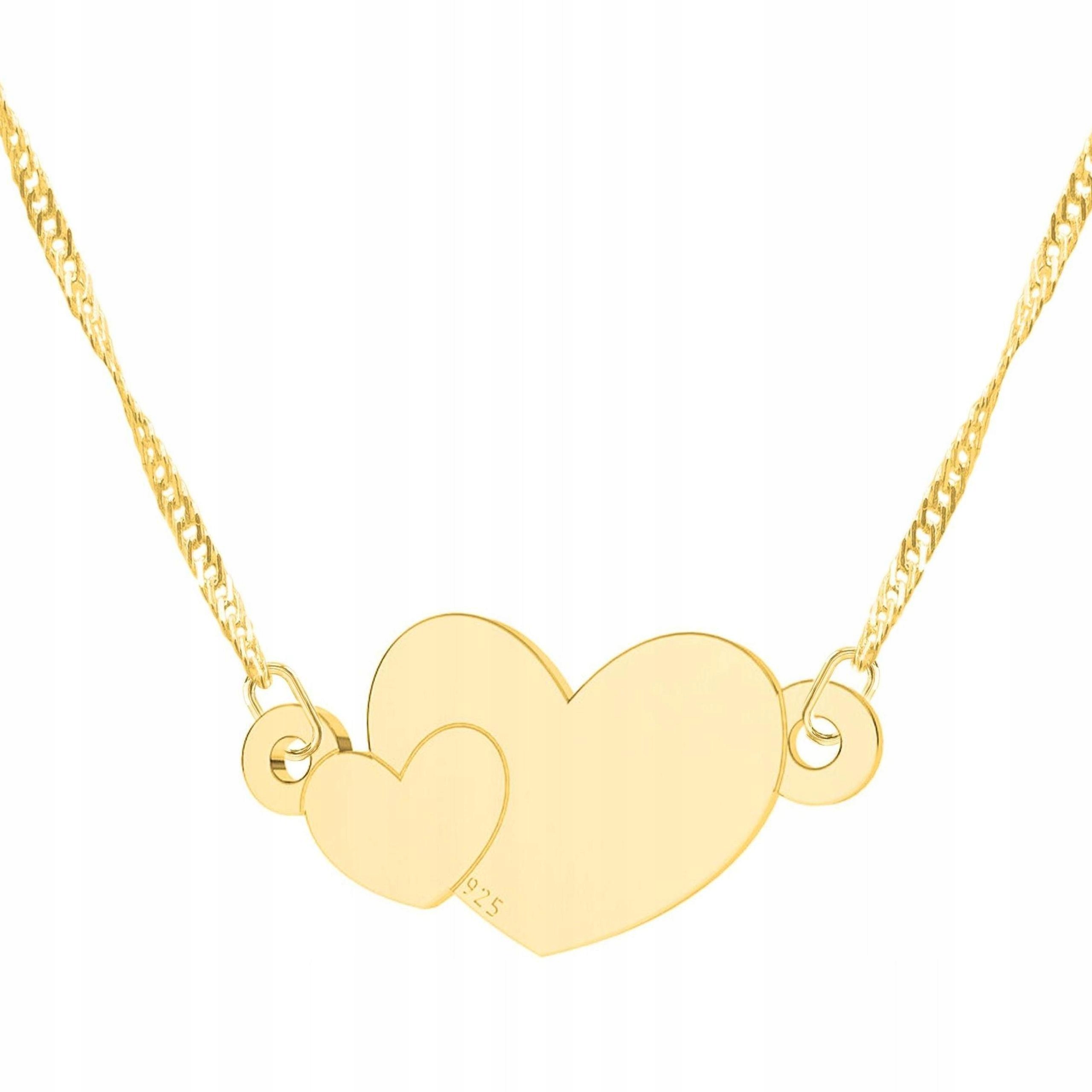 Zlatý náhrdelník se srdíčky Láska srdce Srdíčko Srdce Stříbro 925