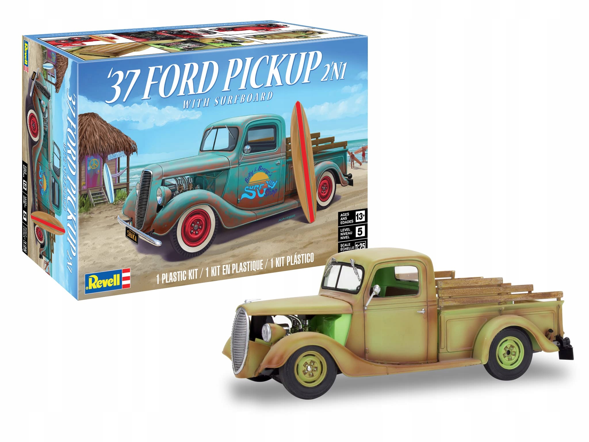 Slepovací sada Revell 1937 Ford Pickup se Surfovacím prknem 1:25