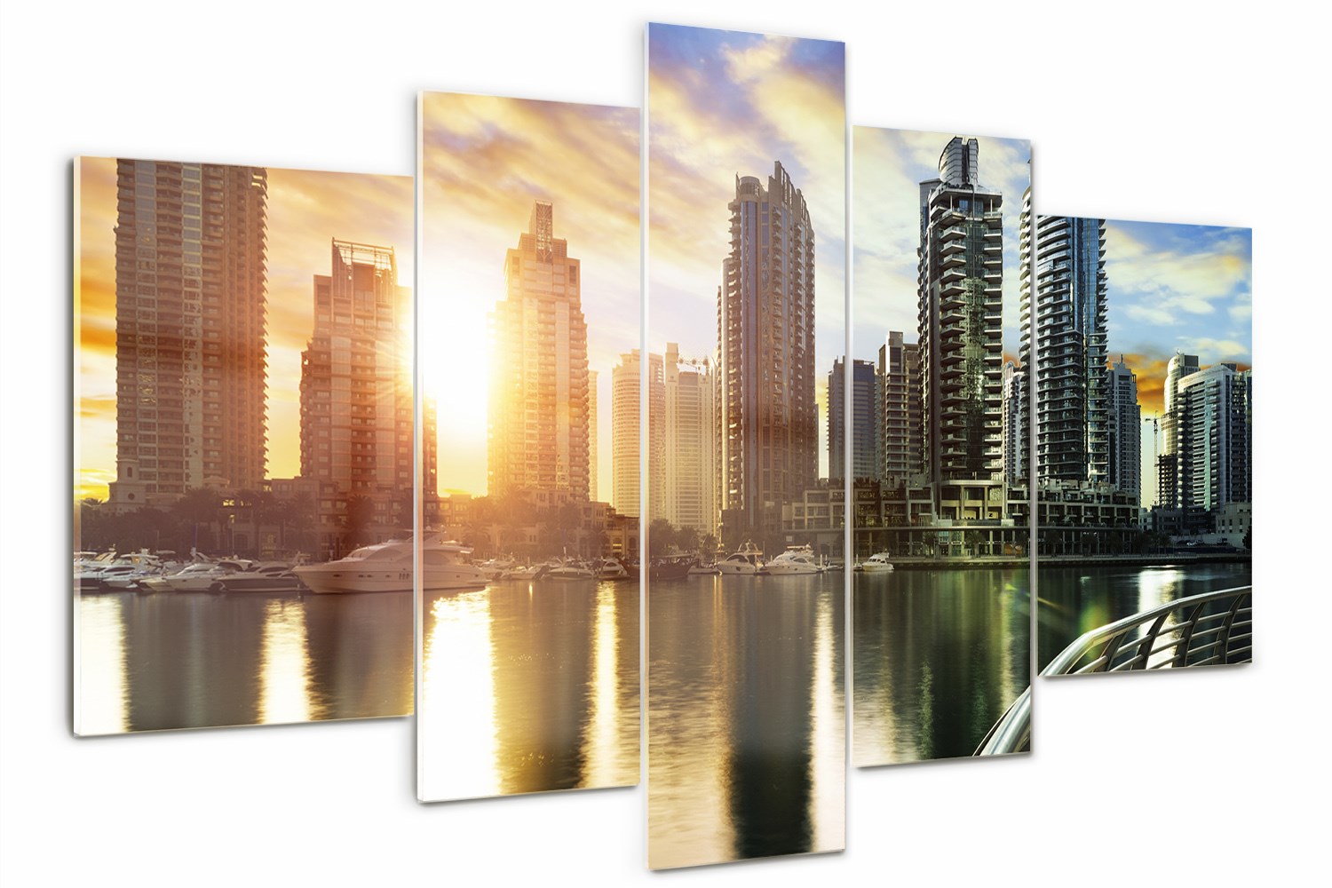 

Obraz szkło tryptyk do salonu Dubaj zachód słońca