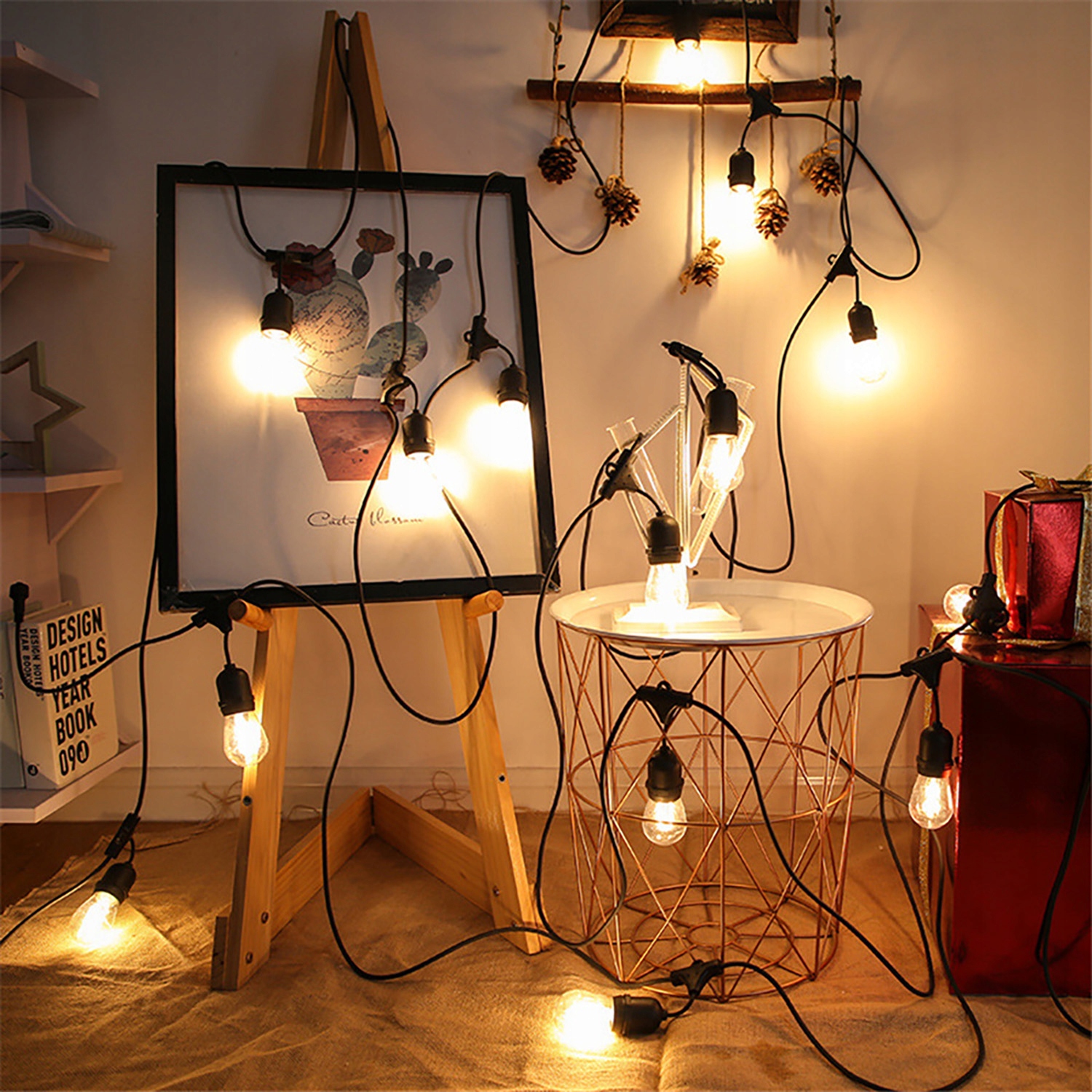 GIRLANDA świetlna Ogrodowa LED 1W 15m 30xE27 Długość 1500 cm