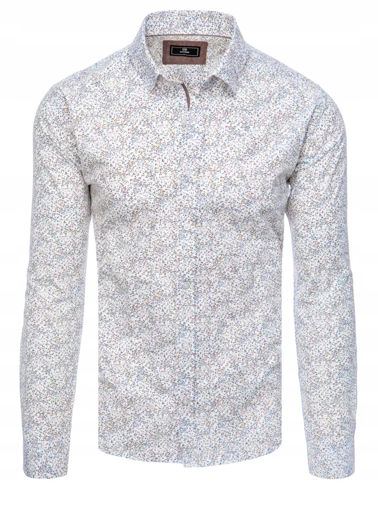 KOSZULA MĘSKA WE WZORY Z DŁUGIM RĘKAWEM roz. M