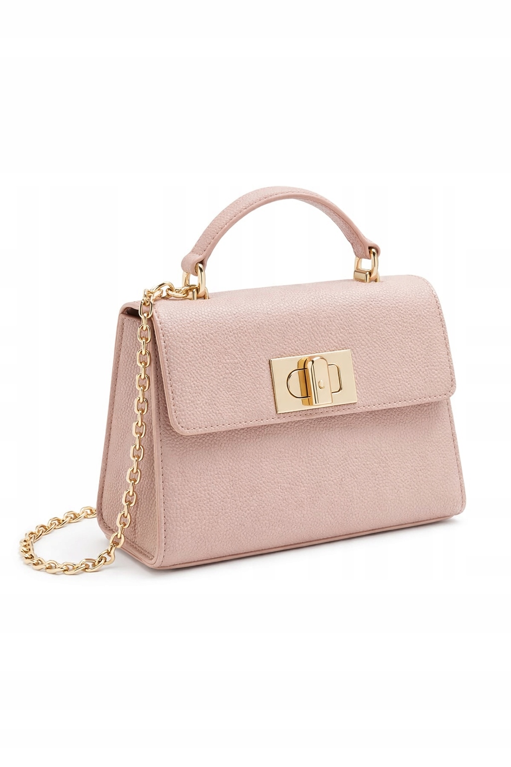 Furla Kufříková Kožená Kabelka Růžová Se Zlatým Zapínáním 15x5x9,5 I3B