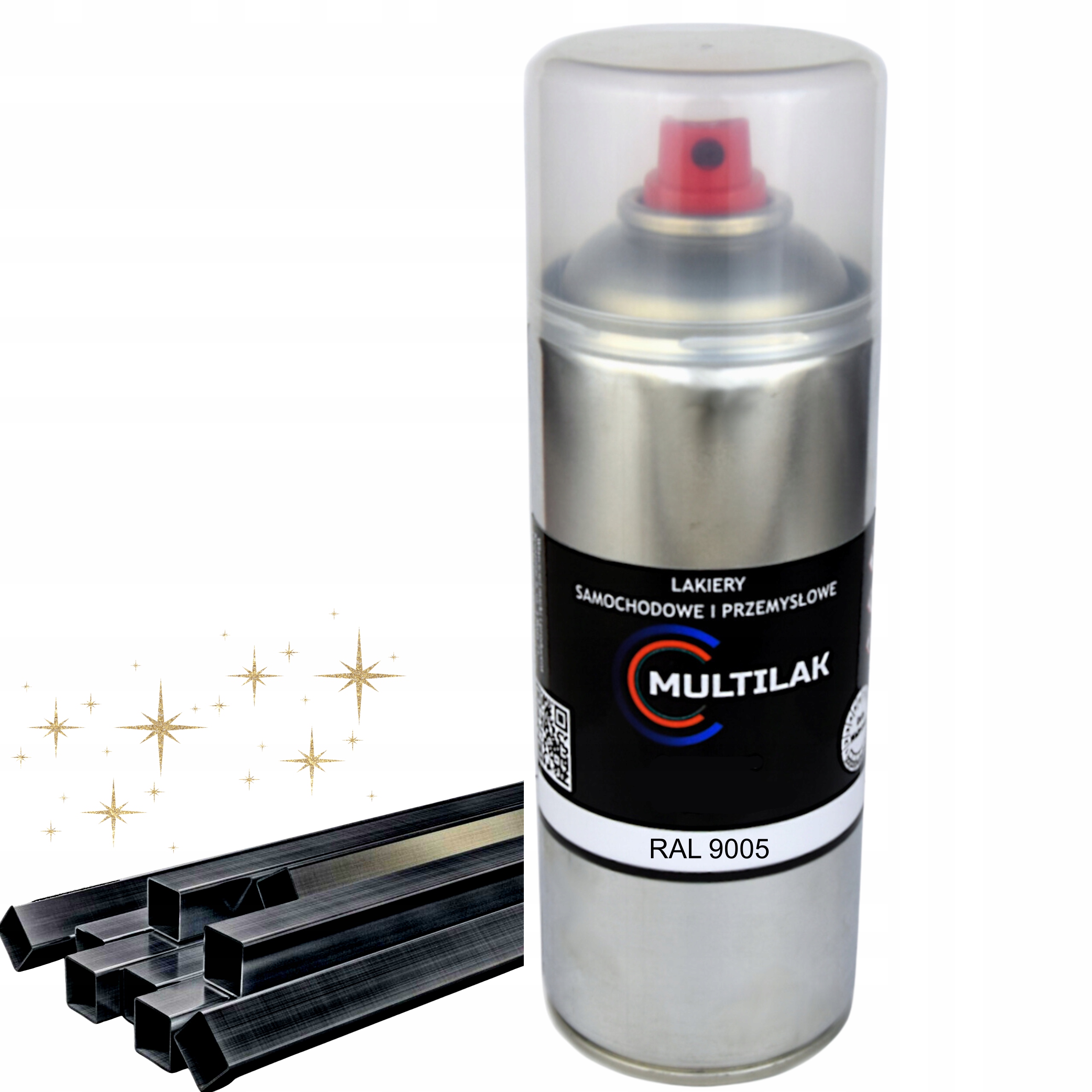 Lakier farba w sprayu do aluminium Ral 9005 Połysk