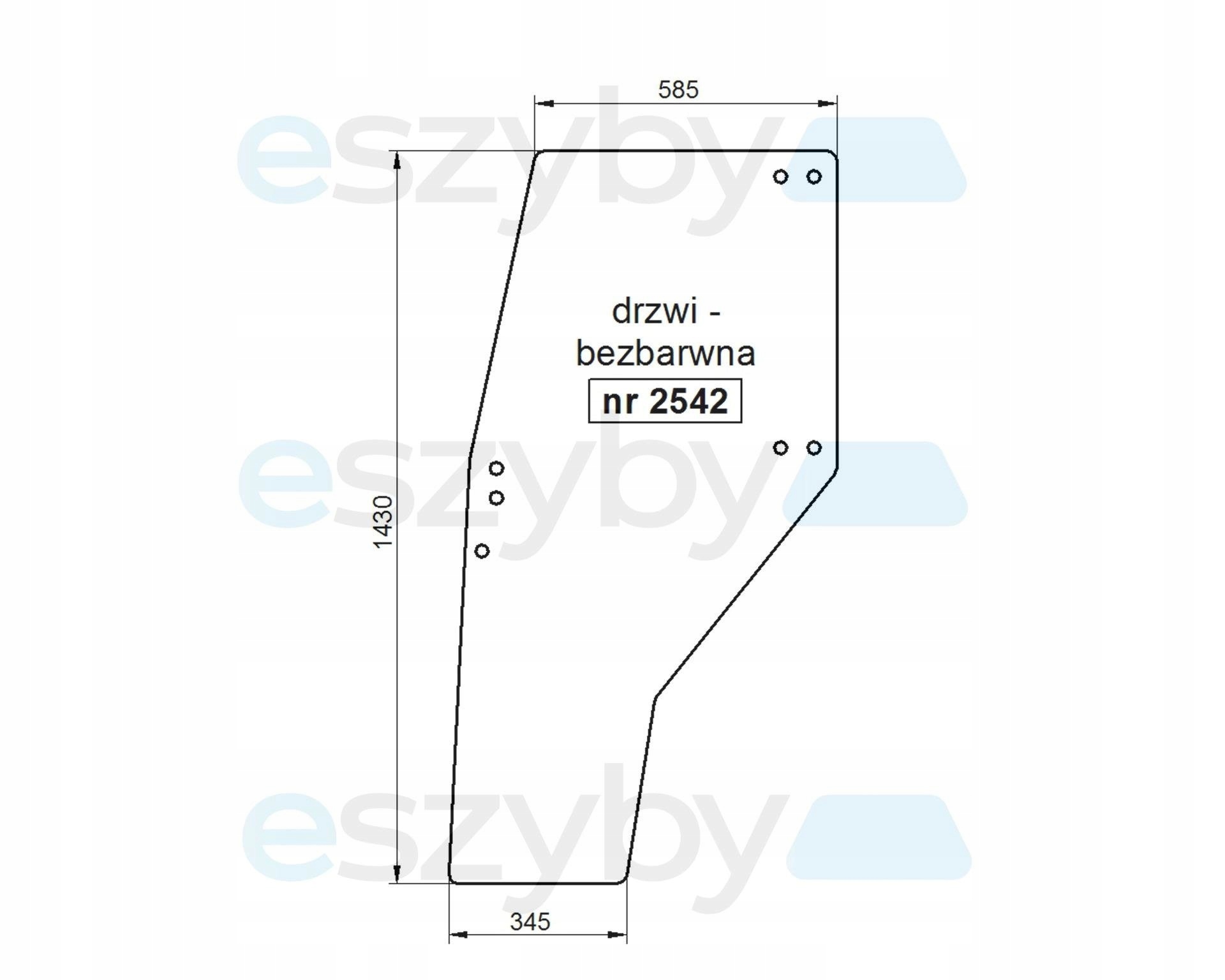 sklo Massey Ferguson Landini dveře 3535272M1