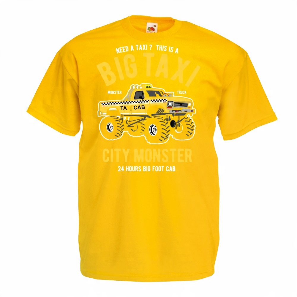 

Koszulka monster truck taxi samochód XXL żółta
